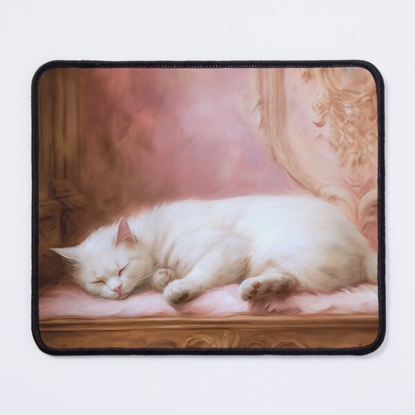 Item preview, Coquette aesthetic vintage painting of a white cat designed and sold by Coquette Art.