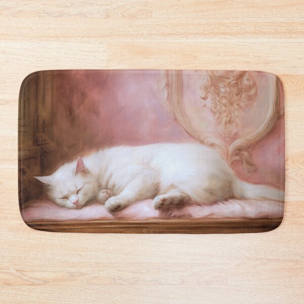 Item preview, Coquette aesthetic vintage painting of a white cat designed and sold by Coquette Art.