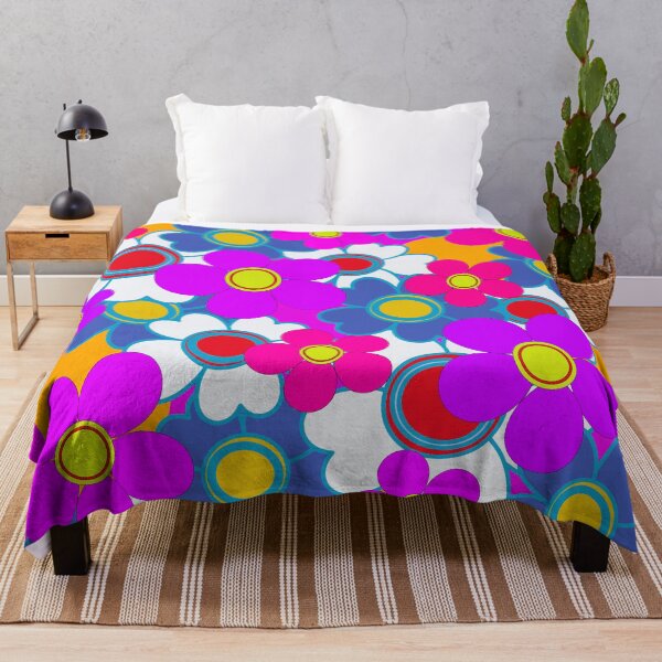 Item preview, bright colorful retro pop art flower pattern designed and sold by pauloneill-art.