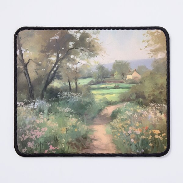Item preview, Coquette aesthetic vintage painting of a country landscape designed and sold by Coquette Art.