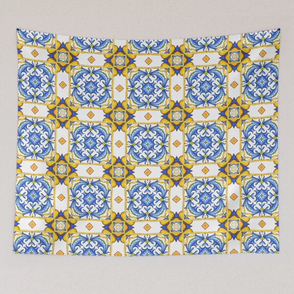 Item preview, Summer,blue tiles,mosaic,Sicilian style, pattern  designed and sold by MariaMarinova.