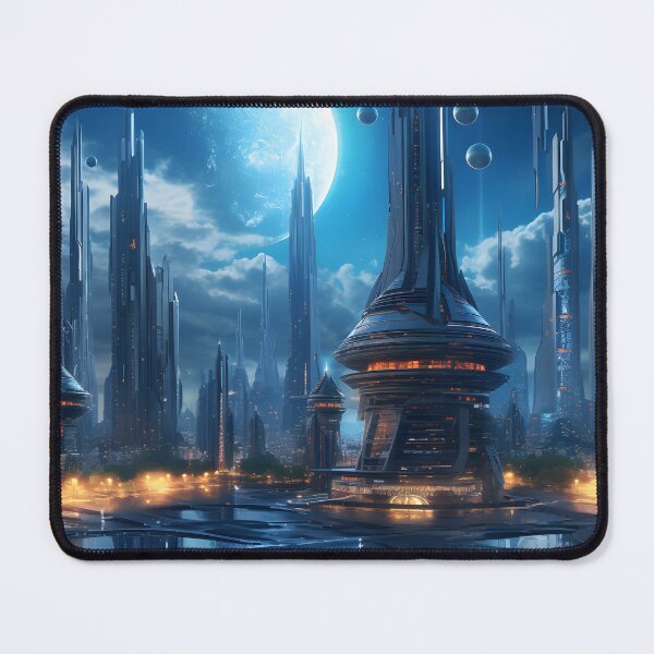 Item preview, Sleek Futuristic Cyber City | Digital Art Decor designed and sold by Shirtastically.