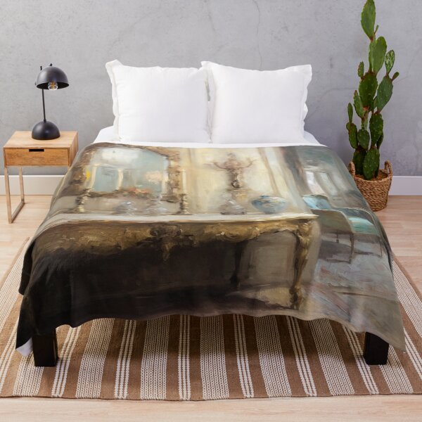 Item preview, Coquette aesthetic vintage painting of an antique living room designed and sold by Coquette Art.