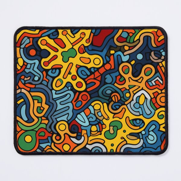 Item preview, Colorful fantasy pattern orange blue red green turquoise yellow ornaments designed and sold by G-M-Designs.