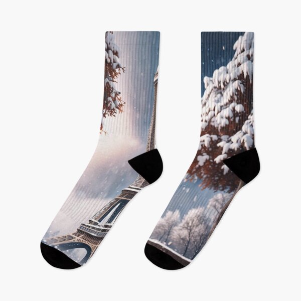 Item preview, Paris Eiffel Tower in winter snow designed and sold by JackFreestone.