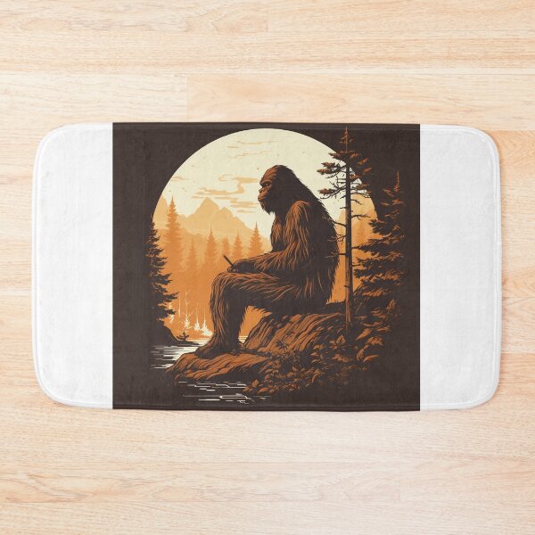 Item preview, Bigfoot resting in the forest with a stick in hand Retro Vintage Classic designed and sold by redstar19.