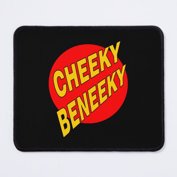 Item preview, Cheeky Beneeky Warm Yellow Bold Font on Red Circle designed and sold by AASparksDesigns.