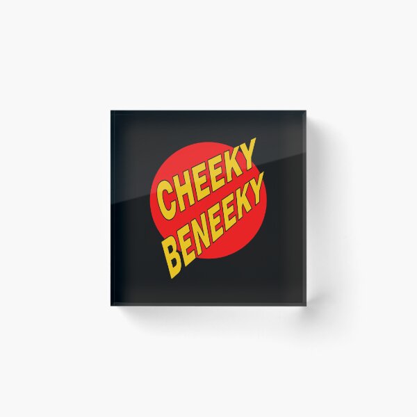 Item preview, Cheeky Beneeky Warm Yellow Bold Font on Red Circle designed and sold by AASparksDesigns.