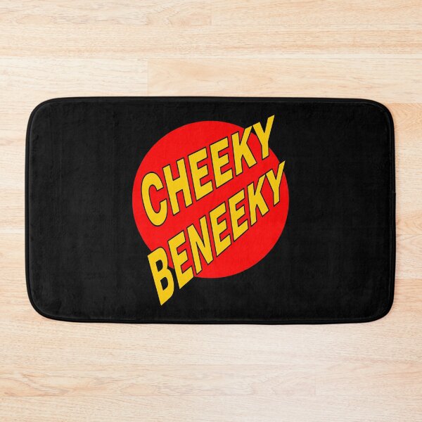 Item preview, Cheeky Beneeky Warm Yellow Bold Font on Red Circle designed and sold by AASparksDesigns.