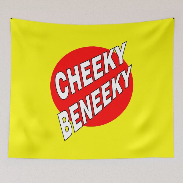 Item preview, Cheeky Beneeky, White Bold Font on Red Circle designed and sold by AASparksDesigns.