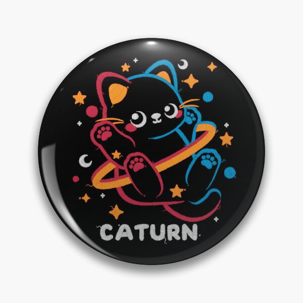 Item preview, Caturn embroidery patch designed and sold by NemiMakeit.