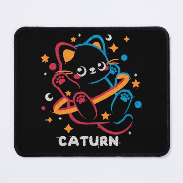 Item preview, Caturn embroidery patch designed and sold by NemiMakeit.