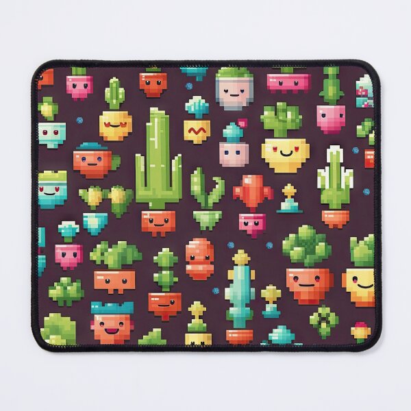 Item preview, Kawaii Cute Pixel Cactus Anime Pattern designed and sold by AeonAcademy.