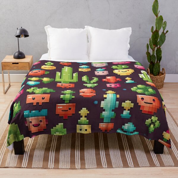 Item preview, Kawaii Cute Pixel Cactus Anime Pattern designed and sold by AeonAcademy.