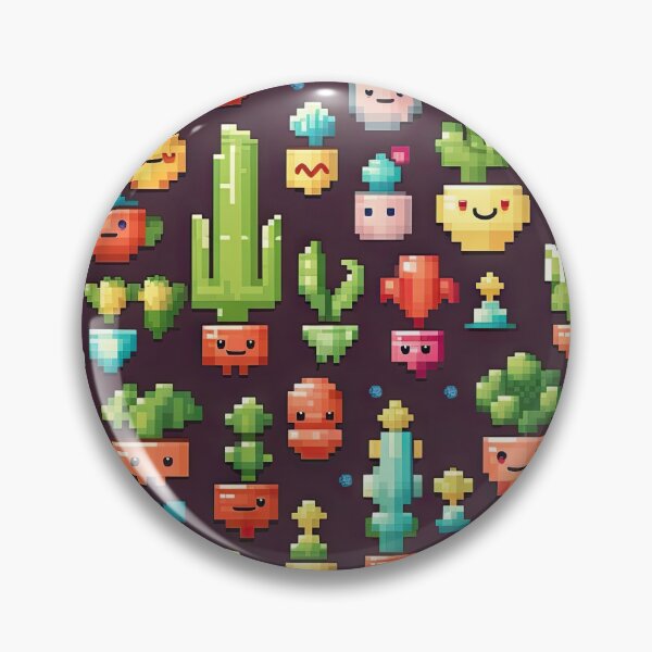 Item preview, Kawaii Cute Pixel Cactus Anime Pattern designed and sold by AeonAcademy.