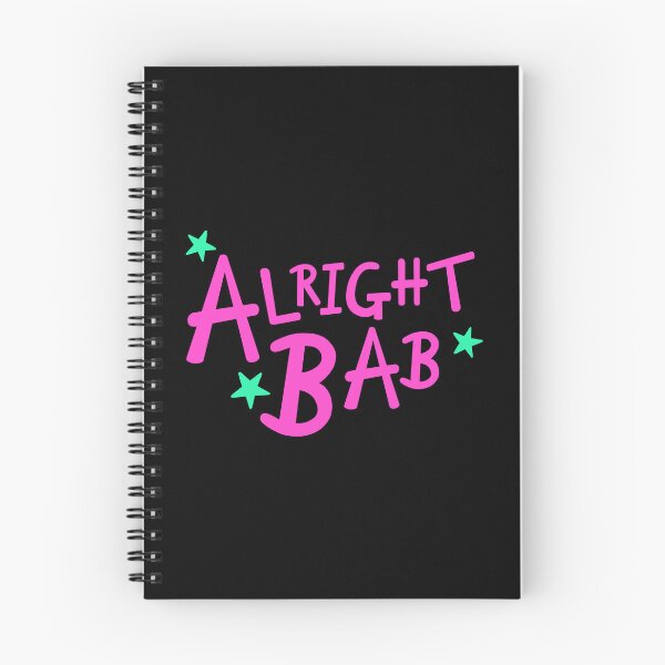 Item preview, Pink Alright Bab + Green Stars - Black Background designed and sold by Helen McCartney Designs.