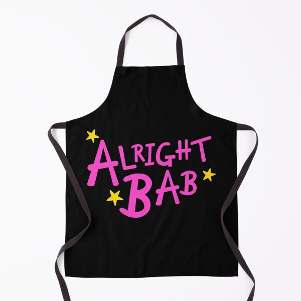 Item preview, Pink Alright Bab + Yellow Stars - Black Background designed and sold by Helen McCartney Designs.