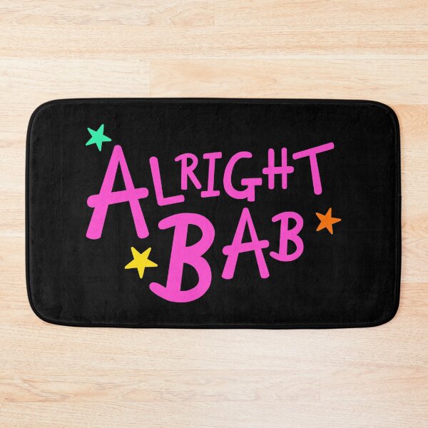 Item preview, Pink Alright Bab + Different Coloured Stars - Black Background designed and sold by Helen McCartney Designs.