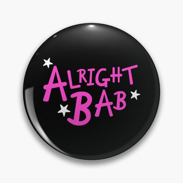 Item preview, Pink Alright Bab + White Stars - Black Background designed and sold by Helen McCartney Designs.