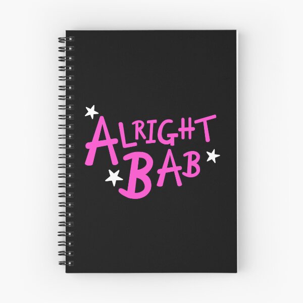 Item preview, Pink Alright Bab + White Stars - Black Background designed and sold by Helen McCartney Designs.