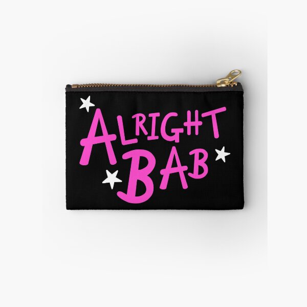 Item preview, Pink Alright Bab + White Stars - Black Background designed and sold by Helen McCartney Designs.