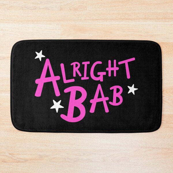 Item preview, Pink Alright Bab + White Stars - Black Background designed and sold by Helen McCartney Designs.