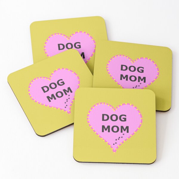 Item preview, Dog mom in a pink heart with a dog foot print on it designed and sold by MsRedFox.