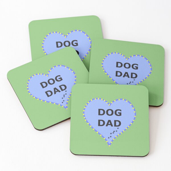 Item preview, Dog father in blue heart with a dog foot print on it designed and sold by MsRedFox.