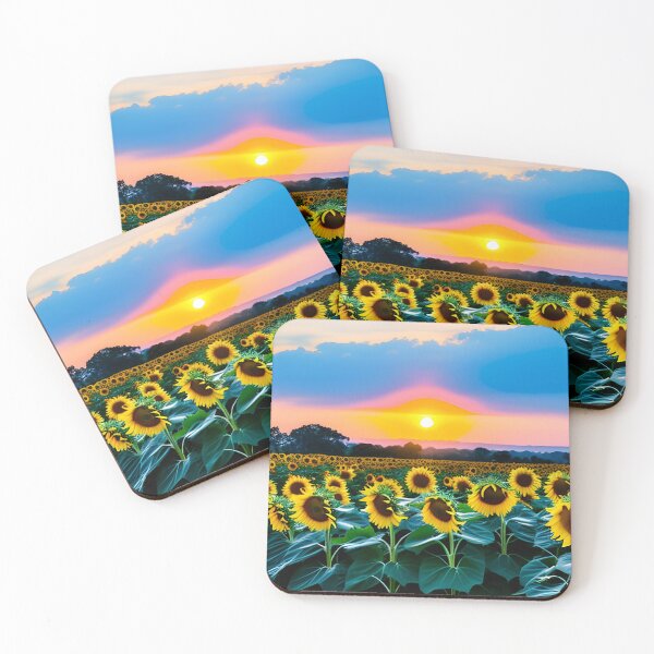 Item preview, Sunflower field with pink sky designed and sold by GasconyPassion.