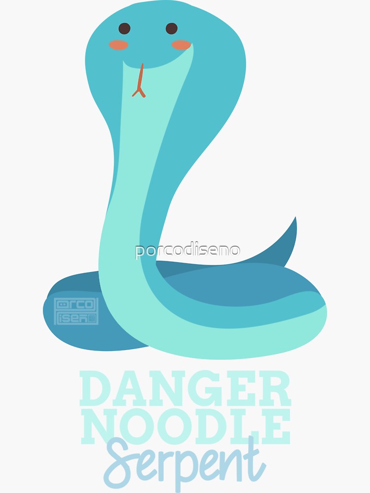 "Funny Animal Name Meme Danger Noodle SERPENT" Sticker by porcodiseno Redbubble