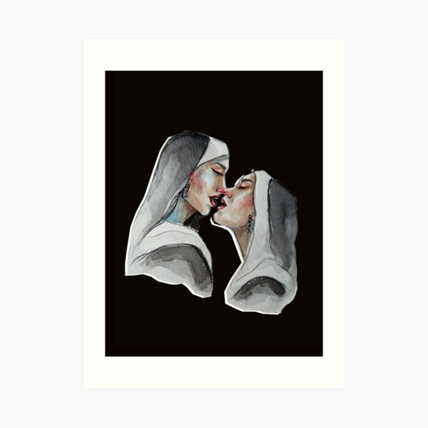 lesbian kiss Art Print