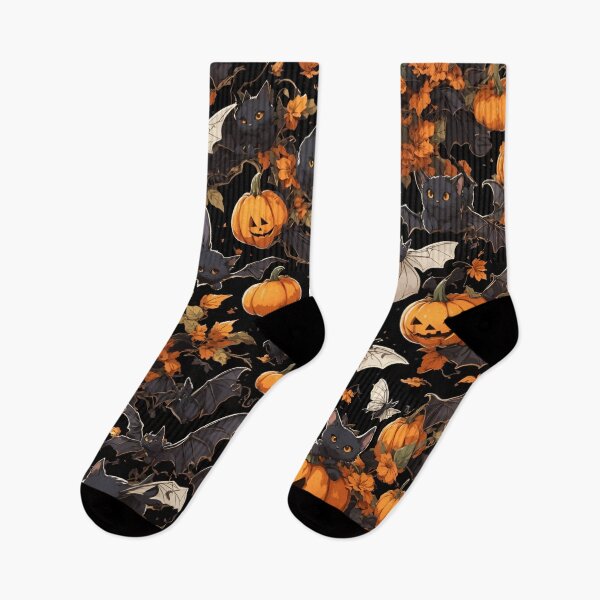 Item preview, Pumpkins bat and black cat seameless pattern designed and sold by Jayjaynaenae.