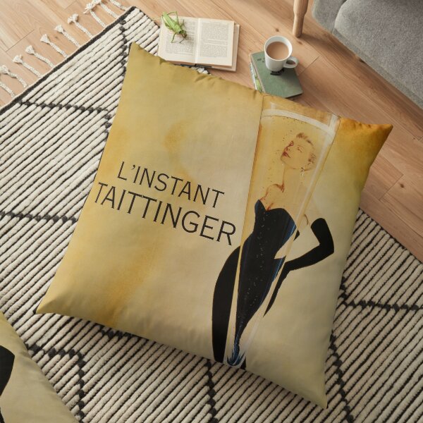 Affiche de Champagne Vintage Coussin de sol