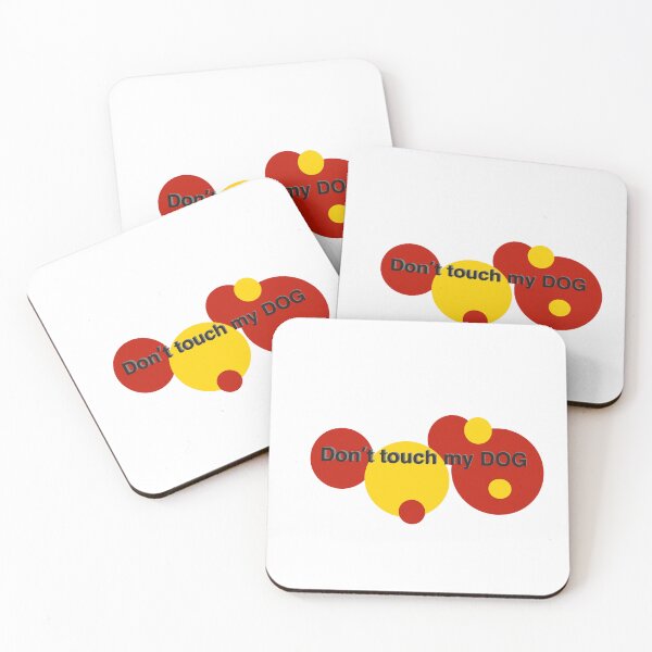 Item preview, Don't touch my dog, don't broth my dog, keep your hands off my dog on yellow and red designed and sold by MsRedFox.