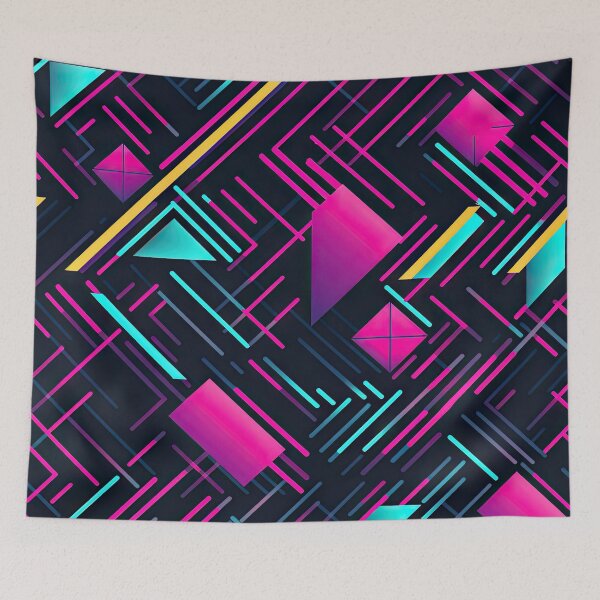 Item preview, 80s and 90s Retro Pop Synthwave Pattern designed and sold by AeonAcademy.
