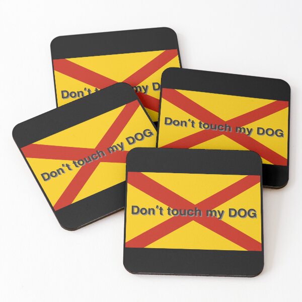 Item preview, Don't touch my dog, don't broth my dog, keep your hands off my dog on yellow and red designed and sold by MsRedFox.