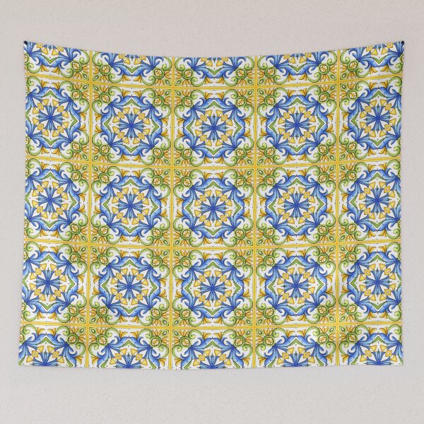 Item preview, Summer,blue tiles,mosaic,Sicilian style, pattern  designed and sold by MariaMarinova.