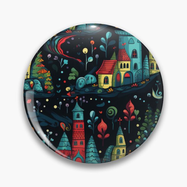 Artikelvorschau, Buntes Fantasiemuster orange blau rot grün türkis gelb schwarz Ornamente Märchenschlösser entworfen und verkauft von G-M-Designs.