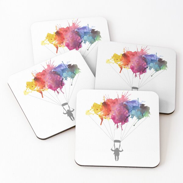 Item preview, Skydiving, Skydiver parachute, parachuting. Watercolor Illustration designed and sold by STYLESYNDIKAT.