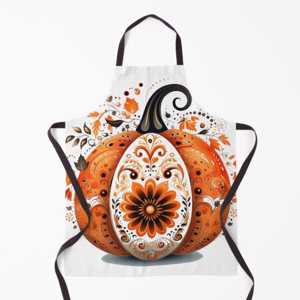 Item preview, Boho halloween pumpkin design, pumpkin decorated with leaves, flowers and patterns designed and sold by SvarunPogani.