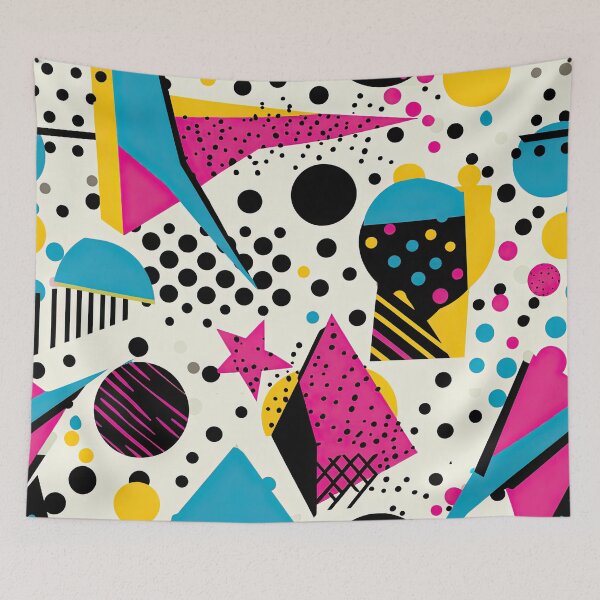Item preview, Funky 80s and 90s Nostalgia Pop Pattern designed and sold by AeonAcademy.