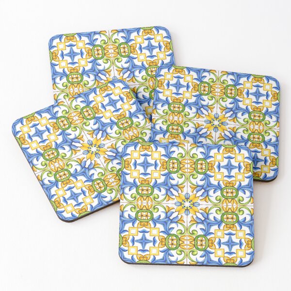 Item preview, Summer,blue tiles,mosaic,Sicilian style, pattern  designed and sold by MariaMarinova.
