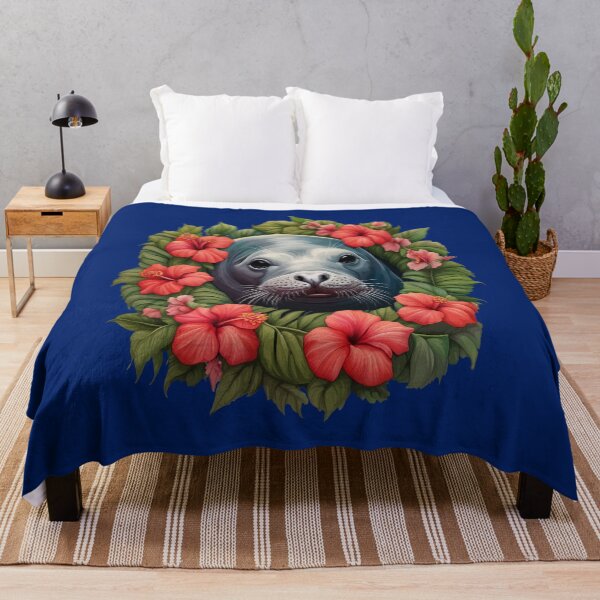 Item preview, Cartoon Tattoo Art Of Hawaiian Monk Seal With Hibiscus 2 designed and sold by taiche.