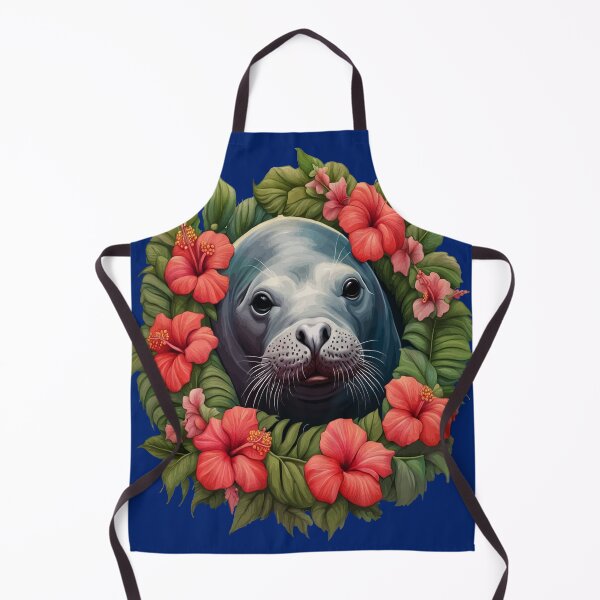 Item preview, Cartoon Tattoo Art Of Hawaiian Monk Seal With Hibiscus 2 designed and sold by taiche.