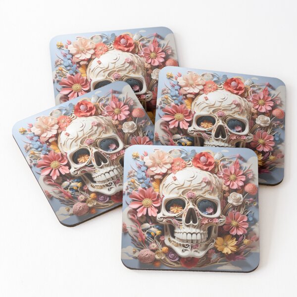 Item preview, Allure of floral skulls designed and sold by BloomBone.