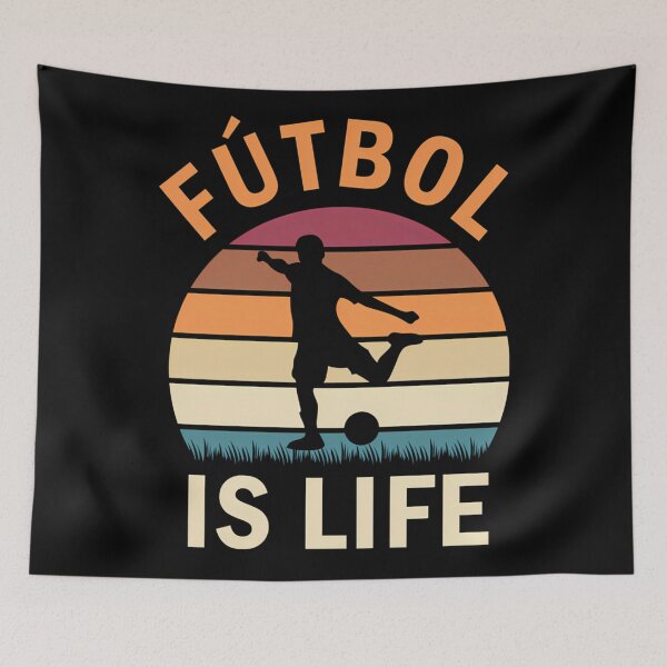 Item preview, Fútbol Is Life Football and Soccer Lover Vintage Retro Sunset designed and sold by ClosetSouchon.