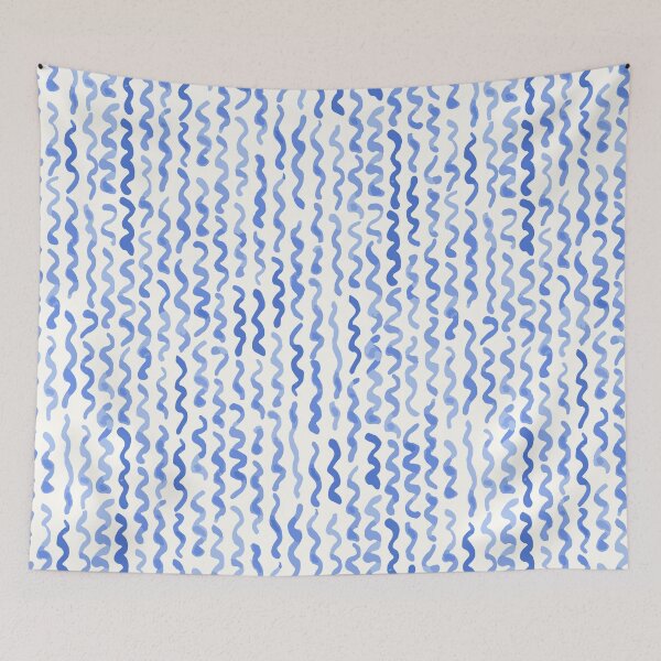 Item preview, Watercolour wavy blue lines designed and sold by FrancesPoff.