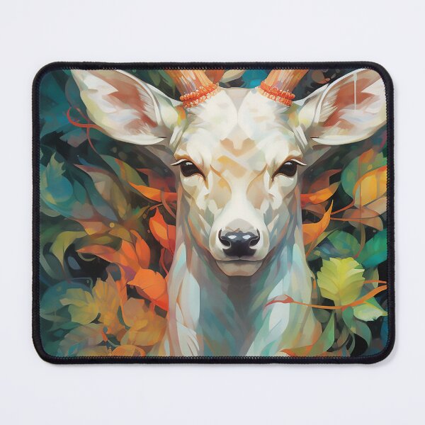 Item preview, Portrait of a white deer's face designed and sold by WallWhimsyWorks.