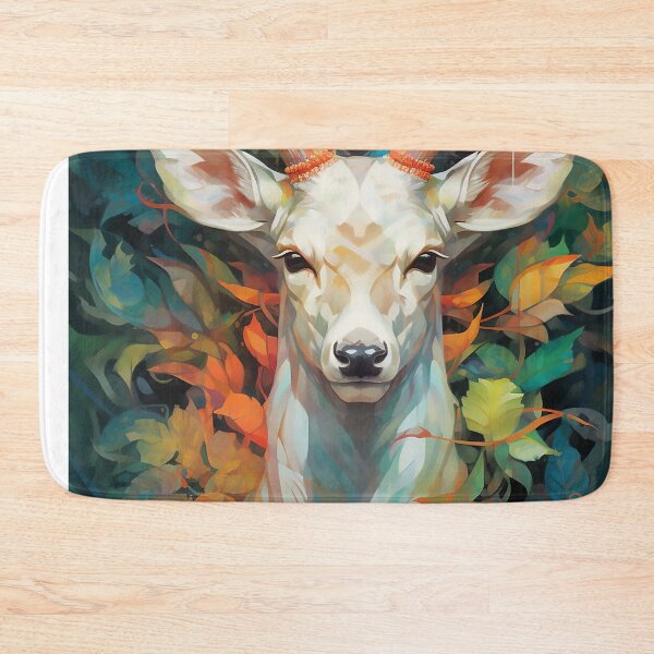 Item preview, Portrait of a white deer's face designed and sold by WallWhimsyWorks.