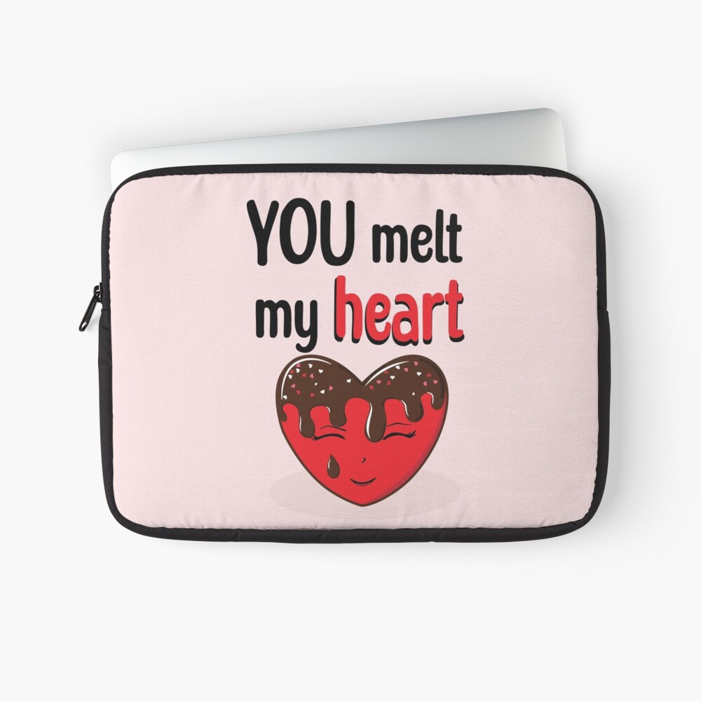 You make my heart melt romantic Valentines Day art design, gift for him,  gift for her, funny couple ideas | Laptop Sleeve